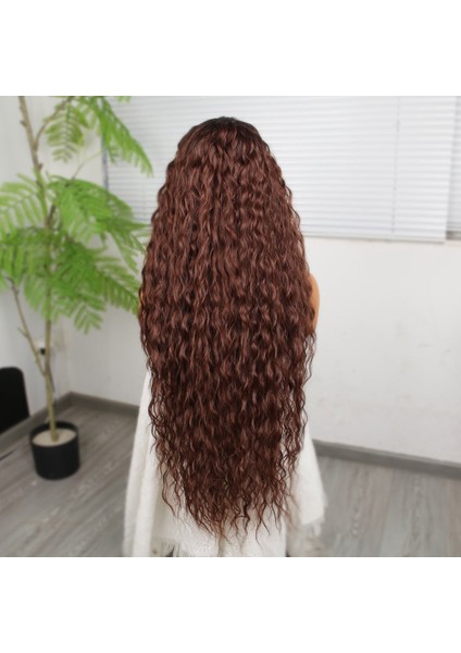 Kahve Karamel Ombreli Fiber Sentetik Tül Peruk indirimleri