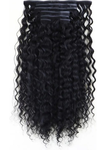 Yoğun Dalgalı 7 Parça Görünmez Yarım Ay Set %100 Gerçek Saç / 65CM fırsatları