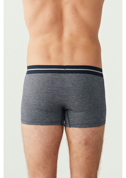 Erkek Lacivert - Lacivert Melanj 3 Lü Boxer Konforlu Tasarım ve Yumuşak Kumaş