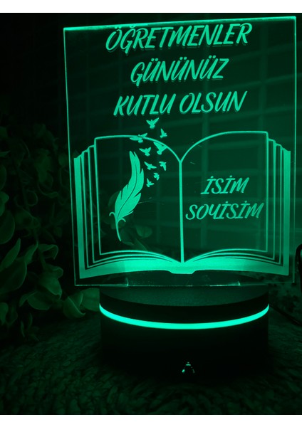 Kişiye Özel Öğretmenler Günü LED Lamba – Öğretmene Özel Hediye