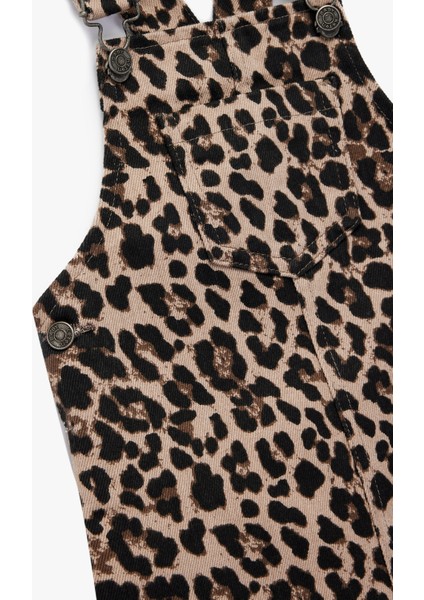 Leopar Desenli Cepli Kare Yaka Pamuklu Denim Jile Elbise modelleri