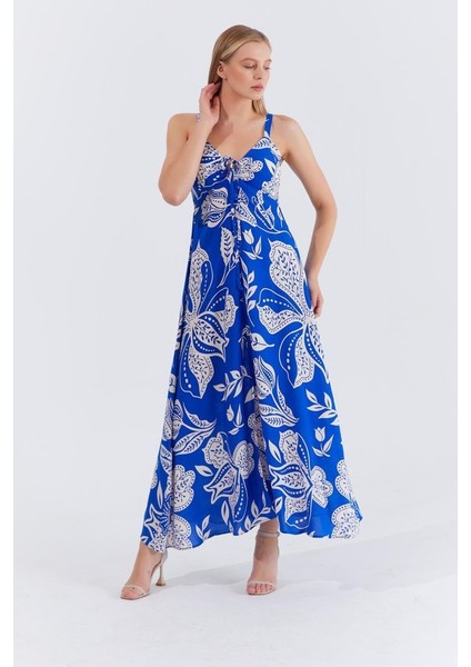 Askılı Viscon Elbise - Saks modelleri