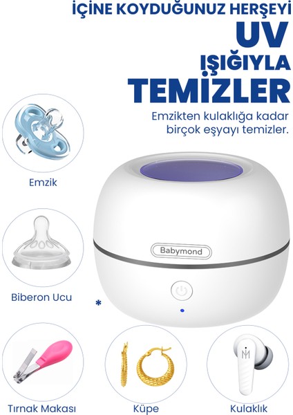 Cleanaura Ultraviyole Şarj Edilebilir Temizlik Cihazı - Mikrobiyoloji Onaylı