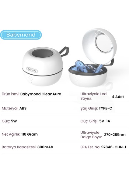 Cleanaura Ultraviyole Şarj Edilebilir Temizlik Cihazı - Mikrobiyoloji Onaylı modelleri