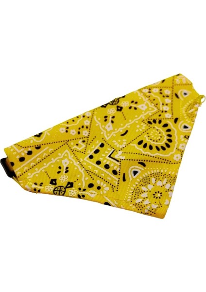 Üçgen Şeklinde, Ayarlanabilir Kedi ve Köpek Boyun Bandanası Sarı Renk