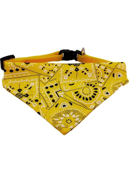 Üçgen Şeklinde, Ayarlanabilir Kedi ve Köpek Boyun Bandanası Sarı Renk modelleri