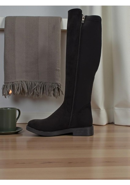 Pierre Cardin 52066 Siyah Nubuk Tam Ortopedik Günlük Kadın Çizme modelleri