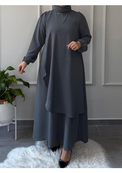 Marka Büyük Beden Uyumlu Ön Arka Pelerin Aerobin Kumaş Elbise indirimleri