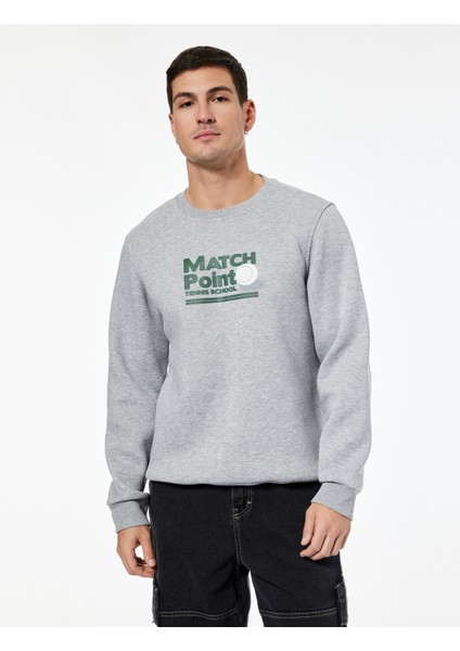 Uzun Kollu Bisiklet Yaka Şardonlu Baskılı Sweatshirt modelleri