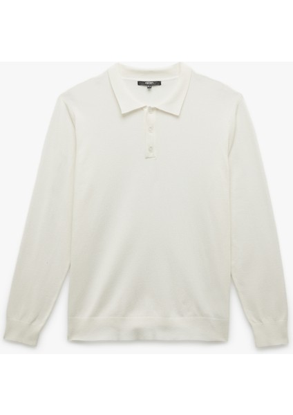 Uzun Kollu Düğmeli Polo Yaka Triko Kazak modelleri