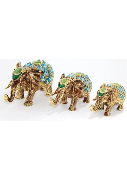 Buğz Swaroski Taşlı 3'lü Fil Figürü ALK1892