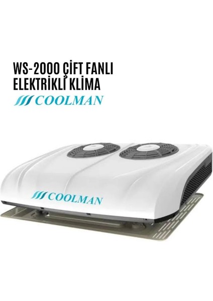 WS-2000 Karavan Elektrikli Tavan Kliması Çift Fanlı - 12V