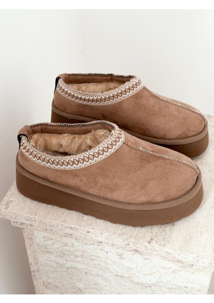 Lefani Kadın Içi Tüylü Terlik Camel Süet fırsatları