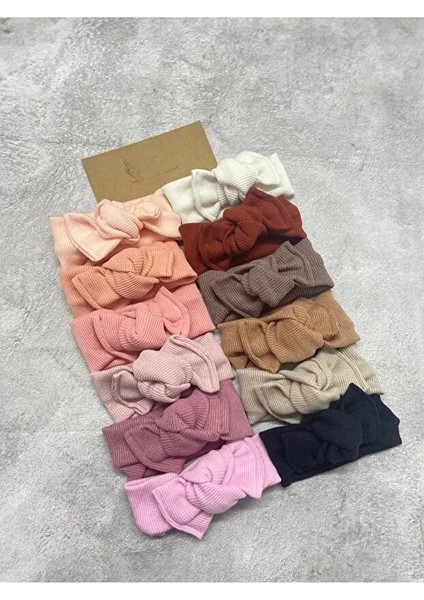 10'lu Kombin El Yapımı Ribana Kız Bebek Bandana