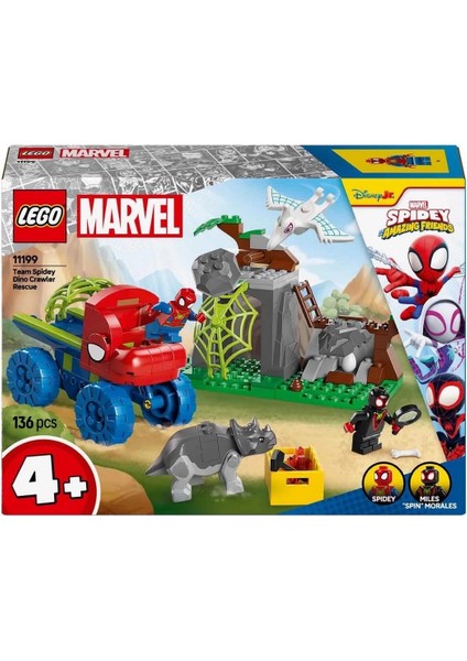 LEGO Marvel Spidey ve Inanılmaz Arkadaşları Spidey Ekibi Dinozor Kamyonlu Kurtarma 11199 fırsatları
