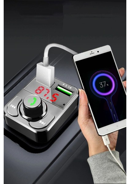 Araç Bluetooth Fm Transmitter Cihazı Araba Mp3 Çalar Oto Çakmaklık Şarj Aleti Müzik Kiti Cn