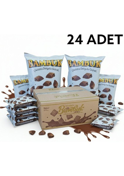 Çikolata Dolgulu Gofret Bambuk 24 Adet 45 gr fırsatları