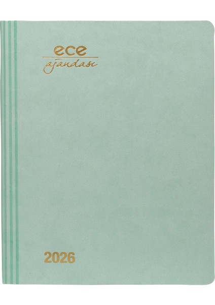 Ece-Marmaris Su Yeşili Çizgili Günlük 12X16 2026