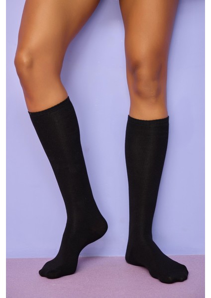 Kadın Siyah Renkli Famliy Basic Dizaltı Çorap fiyatları