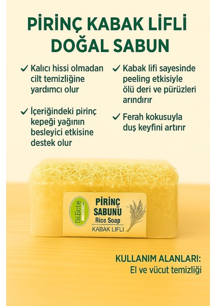 Doğal Pirinç Kabak Lifli Sabun Cilt Bakım