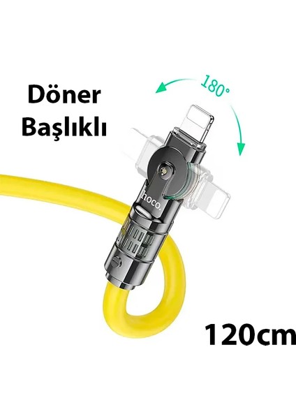 Hoco U118 Döner Başlıklı Pd To iPhone Lightning Hızlı Şarj ve Veri KABLOSU-(1903) indirimleri