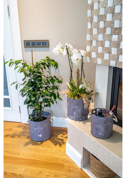 Kulplu Yuvarlak Düzenleyici Çok Amaçlı Kolay Taşınabilen Organizer Keçe Sepet (Maxi) 03655 ( Lisinya ) fiyatları