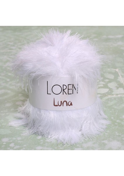 Loren Luna Tavşan Tüyü Beyaz El Örgü Ipi - R001 - 34006