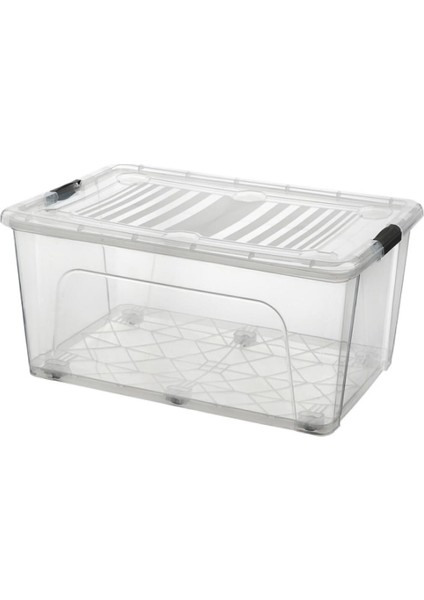 Depolama Saklama Kutusu Düzenleyici Tekerlekli Kilitli Saklama Kabı 3 Adet 40 Lt Şeffaf fiyatları