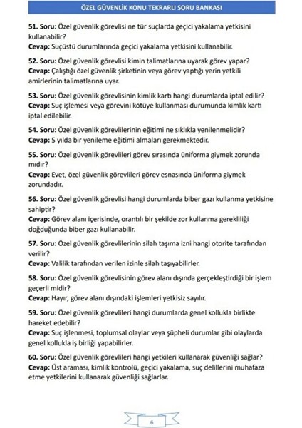 Özel Güvenlik Soru-Cevap Kitabı (1000 Soru) modelleri