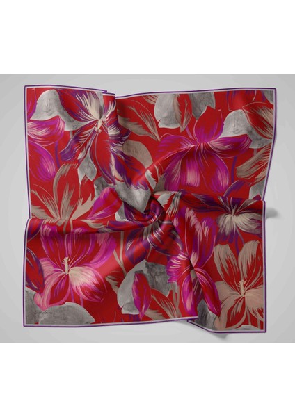 Twill Ipek Eşarp - 11480-60 Bordo