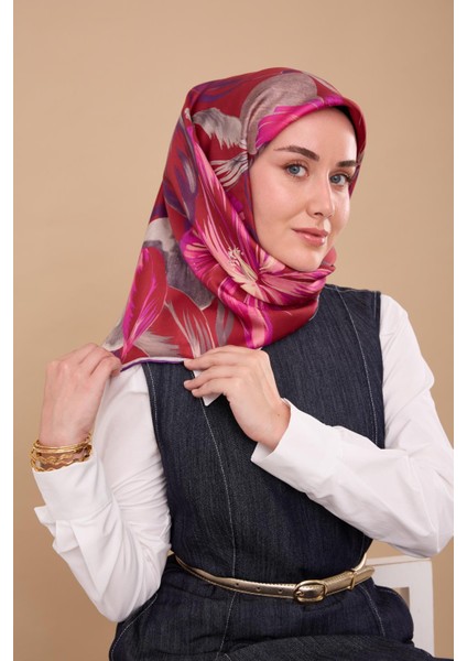 Twill Ipek Eşarp - 11480-60 Bordo fiyatları