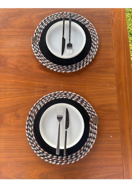 Tekstil Siyah Desenli Yuvarlak 2’li Supla Seti – Şık Masa Sunumları Için fırsatları