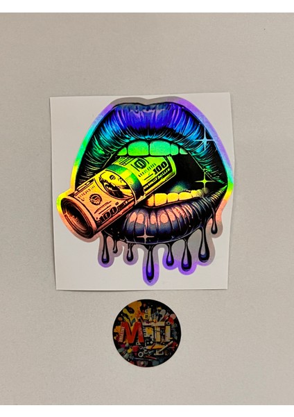 Para Isıran Mavi Dudak Sticker Araba Motosiklet Kask Laptop Cam Etiket Sticker Baskı 10X10,5CM fiyatları