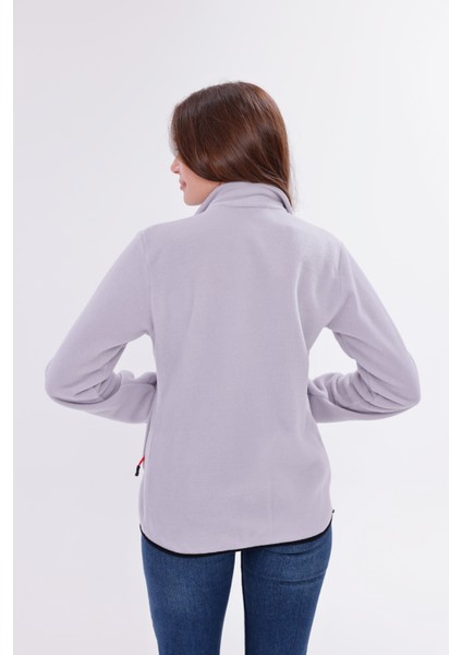 Kadın Slim Fit Tam Fermuarlı Polar Ceket