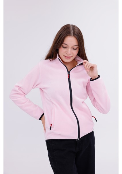 Kadın Slim Fit Tam Fermuarlı Polar Ceket