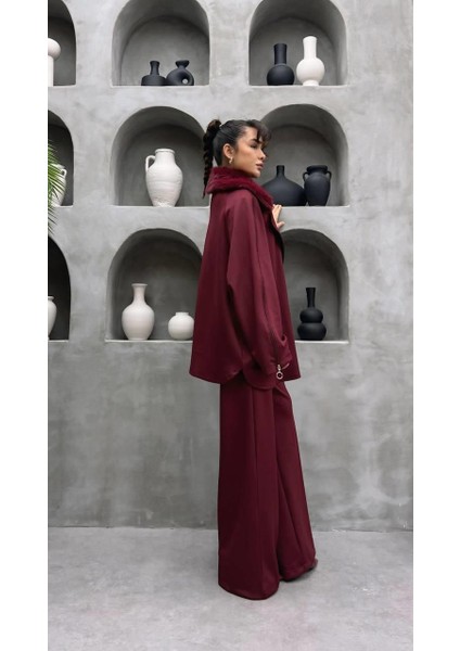 Yakası Kürklü Premium Skuba Kemerli Ceketli Takım – Fermuarlı Kol Detaylı Tesettür Uyumlu Ikili Takım fiyatları