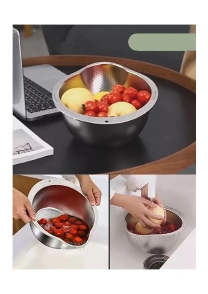 Bfs Inox Süzgeç Pirinç Makarna Salata Süzgeci 304 Paslanmaz Çelik 2 Adet fırsatları