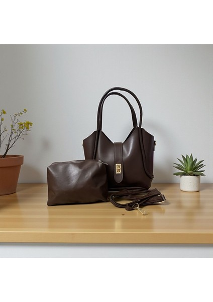 Makyaj Çantalı Uzun Kol Askılı Kadın Omuz Çantası