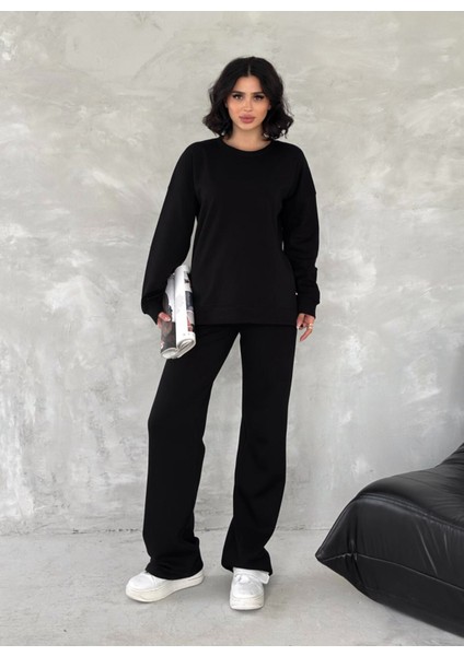 Kadın Basic Eşofman Takımı Içi Polarlı Modal Kumaş