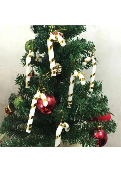 Yılbaşı Çam Ağacı Süsü Baston Şeker Kırmızı Beyaz Baston Ağaç Süsü 6 cm Küçük Boy 6lı