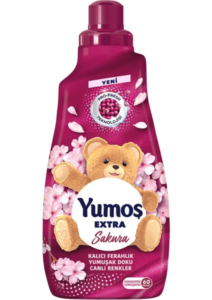 Extra Konsantre Çamaşır Yumuşatıcı Sakura 1440 ml 60 Yıkama 3 Adet