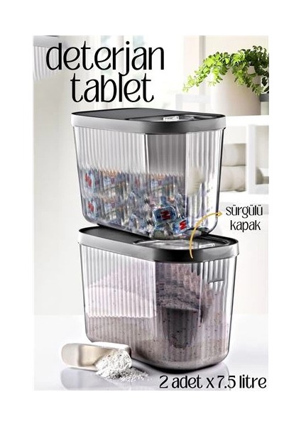 Bfs Multibox Deterjan Tablet Kutusu Sürgülü Kapak 7.5 Litre 2 Adet