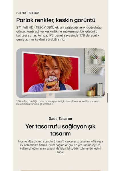 Webos Akıllı Tv Wi-Fi Apple-Android Kablosuz Bağlantı IPS 1920X1080 Fulhd 27 Inç 70 Ekran Smart Kumandalı Monitör Tv+ Logitech Kablosuz Klavye