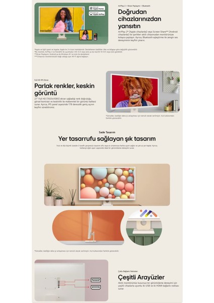 Webos Akıllı Tv Wi-Fi Apple-Android Kablosuz Bağlantı IPS 1920X1080 Fulhd 27 Inç 70 Ekran Smart Kumandalı Monitör Tv+ Logitech Kablosuz Klavye