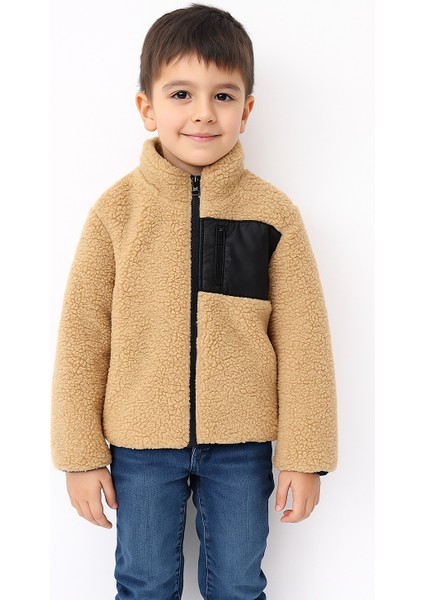 Çocuk Lastik Manşetli Fermuarlı Unisex Kuzu Wellsoft Peluş Ceket indirimleri