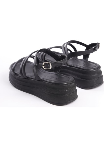 Natalıe Ince Tokalı Şerit Detaylı Ortopedik Taban Kadın Sandalet Cst - Siyah fırsatları