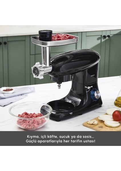 1900W 5,5 Litre Çırpma Karıştırma, Yoğurma Kıyma ve Hamur Yoğurma Makinesi & Mutfak Şefi fırsatları