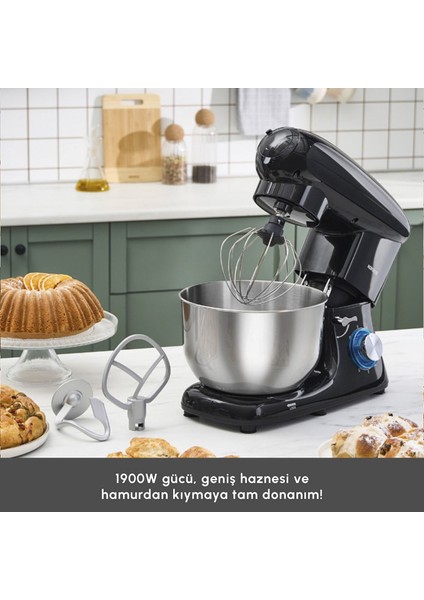 1900W 5,5 Litre Çırpma Karıştırma, Yoğurma Kıyma ve Hamur Yoğurma Makinesi & Mutfak Şefi indirimleri