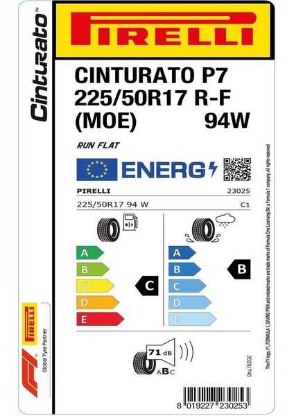 225/50 R17 94W Cinturato P7 Rft Moe Oto Yaz Lastiği (Üretim: 2025) modelleri