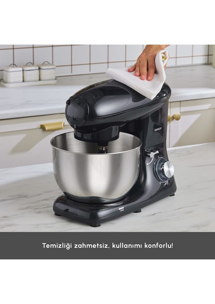1900W 5,5 Litre Çırpma Karıştırma, Yoğurma Kıyma ve Hamur Yoğurma Makinesi & Mutfak Şefi